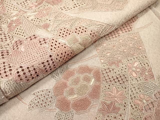 平和屋着物▼中国三大刺繍 スワトウ刺繍 汕頭刺繍 相良刺繍 総刺繍 訪問着 几帳花文 正絹 逸品 DABF2969fe