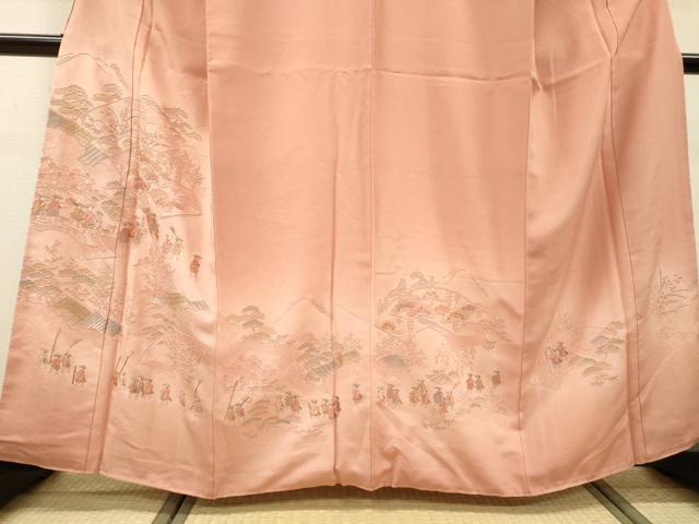 平和屋着物▼中国三大刺繍 スワトウ刺繍 汕頭刺繍 総刺繍 訪問着 地紙人物風景文 暈し染め 金糸 正絹 逸品 DABF2972fe
