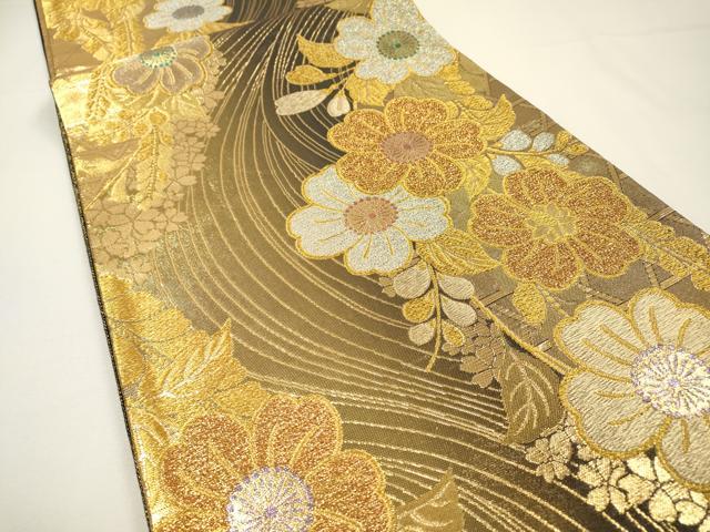 平和屋着物▼六通柄袋帯 辻が花 金銀糸 正絹 逸品 DABF2984fe