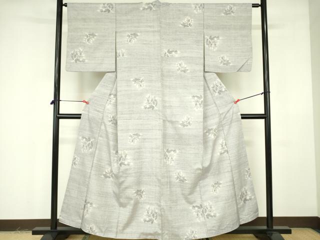 平和屋着物■上質な紬 草葉文 正絹 逸品 DABF3016op