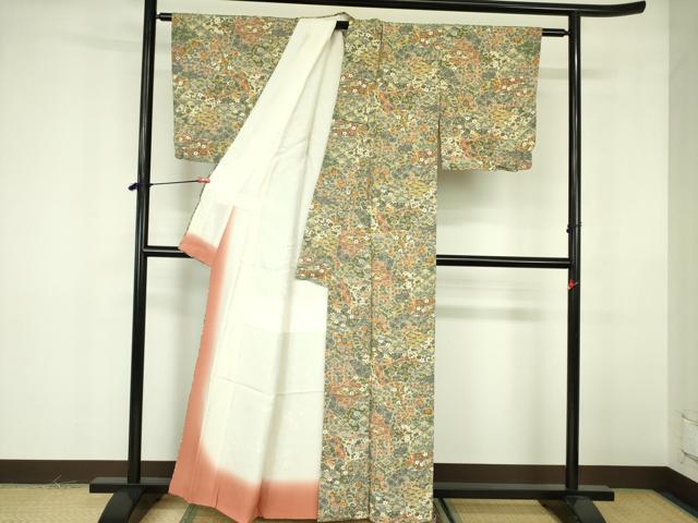 平和屋着物■上質な小紋 吉祥花文 正絹 逸品 DABF3025op