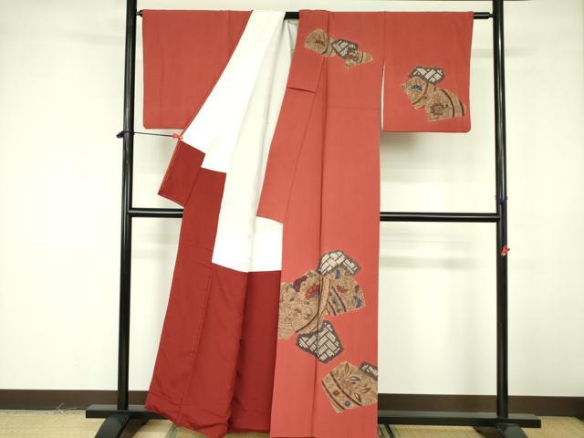 平和屋着物■訪問着 絞り 更紗花文 金彩 正絹 逸品 DABF3030op