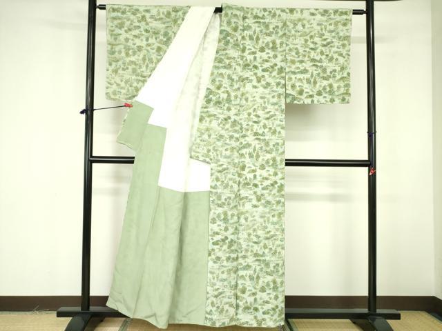 平和屋着物■上質な小紋 型染 風景文 正絹 逸品 DABF3031op