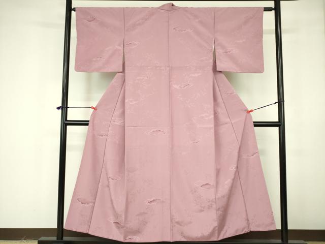 平和屋着物■小紋 地紋起こし 笹の葉雲文 洗える着物 DABF3035op
