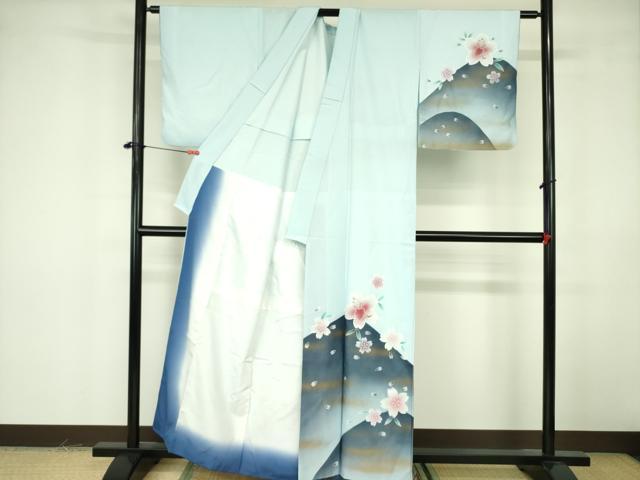 平和屋着物■訪問着 舞桜文 暈し染め 洗える着物 DABF3037op