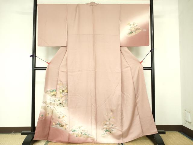 平和屋着物■訪問着 風景花文 暈し染め 金彩 やまと誂製 正絹 逸品 未使用 DABF3046op