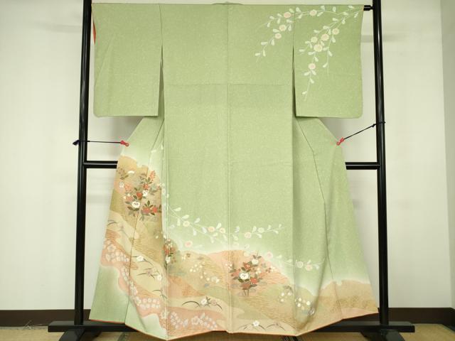 平和屋着物■訪問着 草花文 暈し染め 金彩 正絹 逸品 DABF3047op