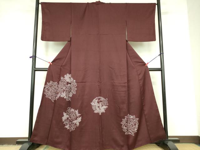 平和屋着物■色留訪問着 絞り 草花文 正絹 逸品 DABF3053op