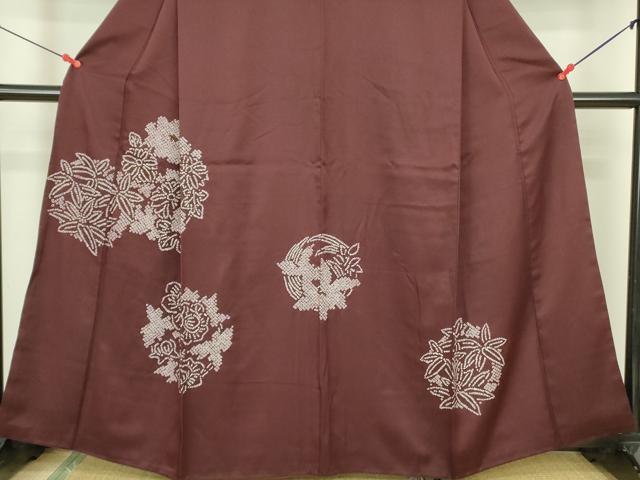 平和屋着物■色留訪問着 絞り 草花文 正絹 逸品 DABF3053op