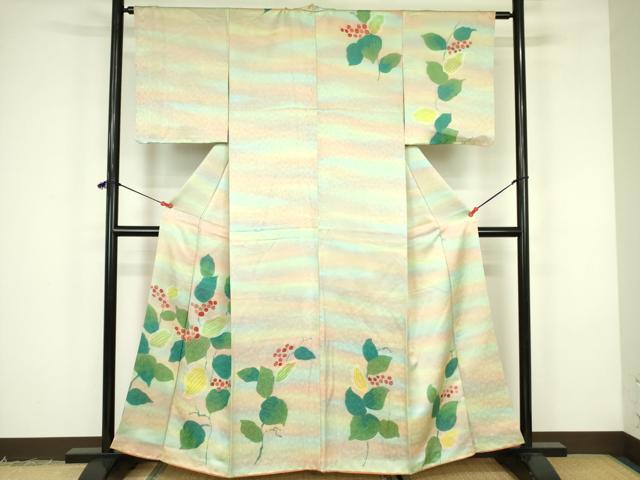 平和屋着物■訪問着 南天文 正絹 逸品 DABF3066op