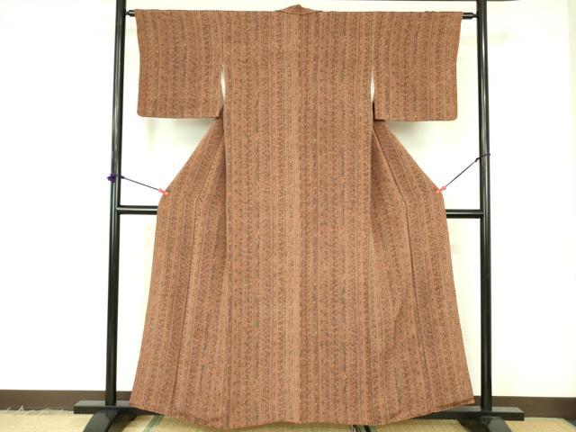 平和屋着物■上質な小紋 花鳥間道 鬼しぼ縮緬 正絹 逸品 DABF3072op