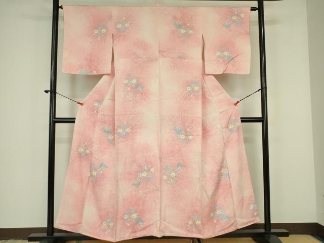 平和屋着物■上質な小紋 草花文 暈し染め 金彩 正絹 逸品 DABF3077op