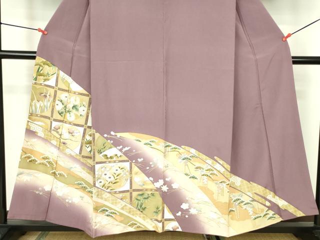 平和屋着物■豪華色留袖 駒刺繍 草花松文 暈し染め 金彩 正絹 逸品 DABF3089op