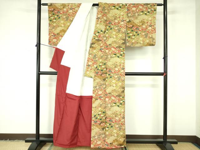平和屋着物■上質な小紋 雲取り地紙花文 正絹 逸品 DABF3097op