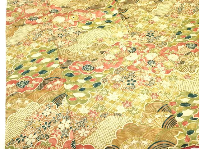 平和屋着物■上質な小紋 雲取り地紙花文 正絹 逸品 DABF3097op
