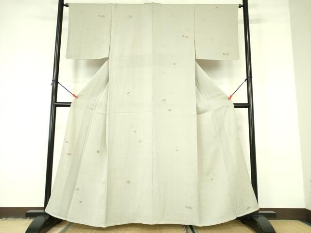 平和屋着物▽上質な小紋 単衣 作家物 吹き寄せ花文 正絹 逸品 未使用 DABF3101op