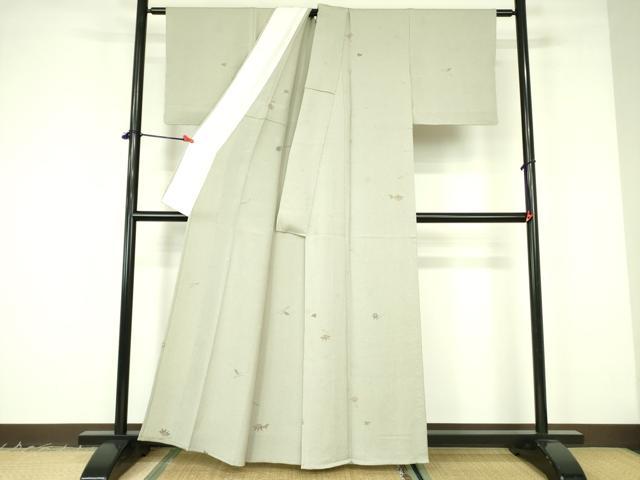 平和屋着物▽上質な小紋 単衣 作家物 吹き寄せ花文 正絹 逸品 未使用 DABF3101op