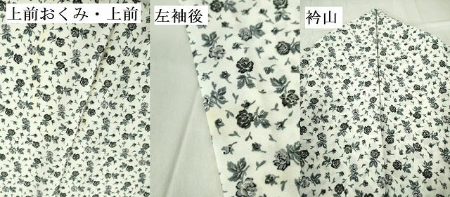平和屋着物▽小紋 単衣 薔薇 バラ 洗える着物 DABF3113op