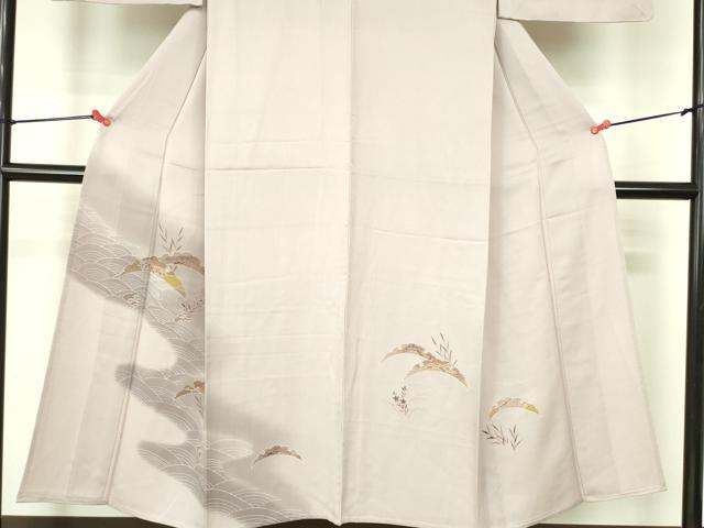 平和屋着物▽訪問着 単衣 刺繍 雪芝花文 暈し染め 金彩 正絹 逸品 DABF3118op