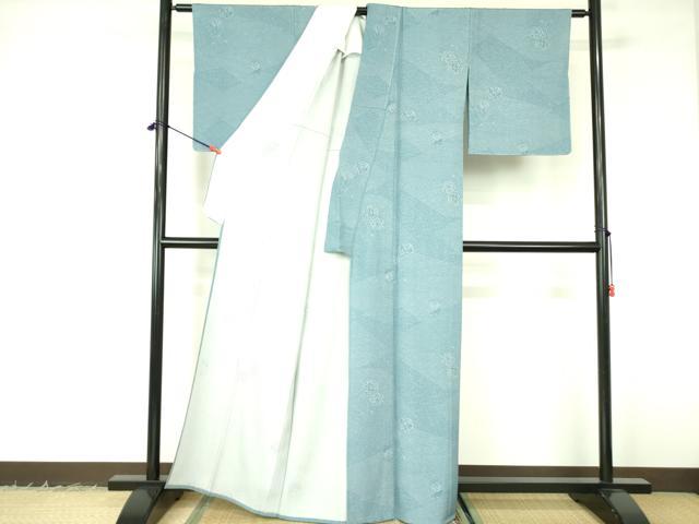 平和屋着物▽江戸小紋 単衣 鏡裏吉祥花文 正絹 逸品 未使用 DABF3138op