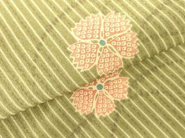 平和屋着物▽小紋 単衣 芝花文 洗える着物 DABF3142op