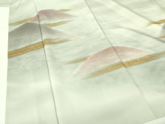 平和屋着物▽訪問着 単衣 風景文 暈し染め 金彩 正絹 逸品 DABF3151op
