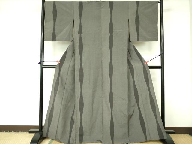 平和屋着物▽本塩沢 単衣 110亀甲 立涌文 正絹 逸品 DABF3153op