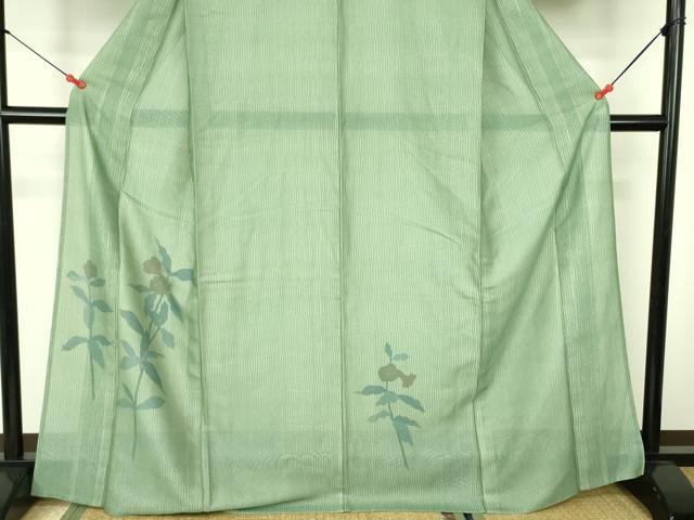 平和屋着物▽訪問着 無双 紗×絽 紗袷 草花 正絹 逸品 DABF3159op