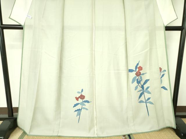 平和屋着物▽訪問着 無双 紗×絽 紗袷 草花 正絹 逸品 DABF3159op