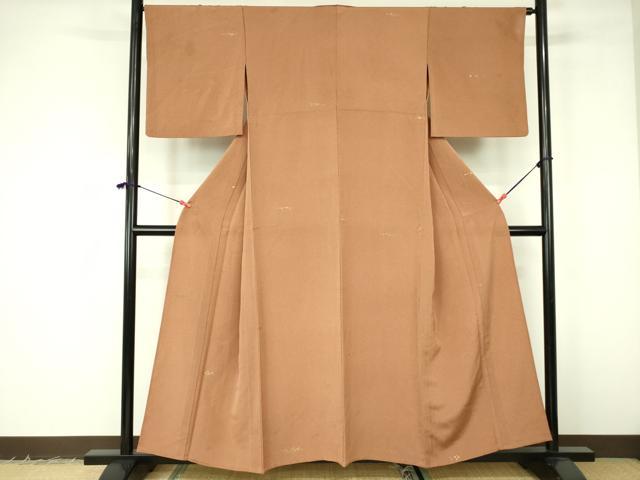 平和屋着物▽上質な小紋 単衣 箔散らし 金彩 正絹 逸品 DABF3161op