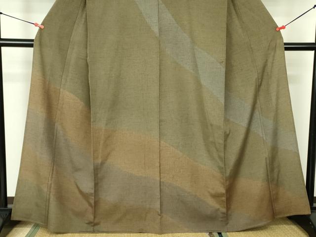 平和屋着物▽訪問着 単衣 紬地 霞文 正絹 逸品 DABF3162op
