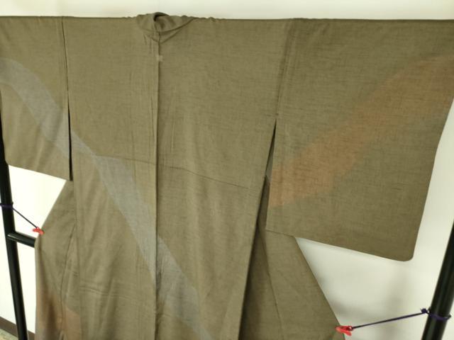 平和屋着物▽訪問着 単衣 紬地 霞文 正絹 逸品 DABF3162op