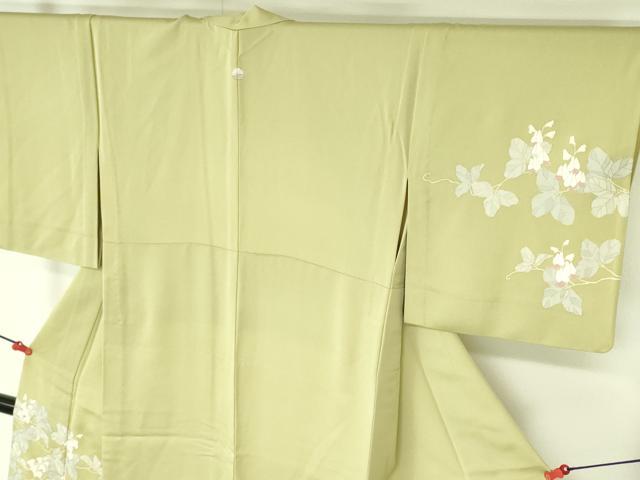 平和屋着物▽訪問着 単衣 駒刺繍 草花 金彩 正絹 逸品 DABF3163op