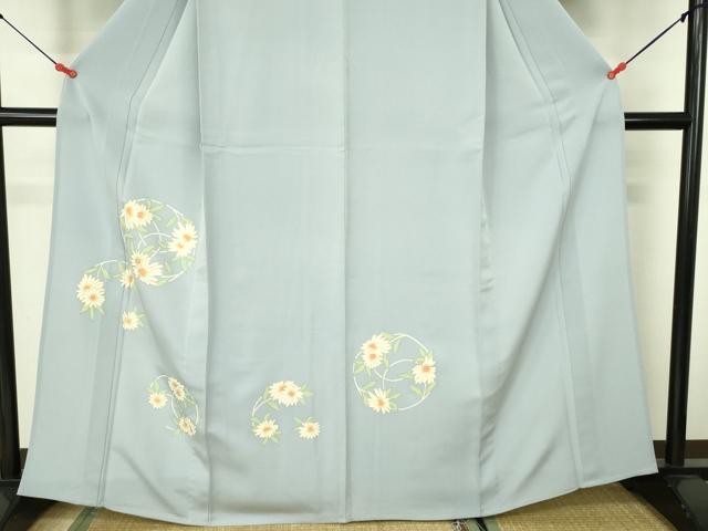 平和屋着物▽訪問着 単衣 菊 金彩 正絹 逸品 DABF3170op