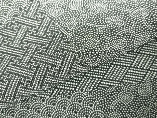 平和屋着物●江戸小紋 吉祥小紋柄 黒地 正絹 逸品 DABF3172op