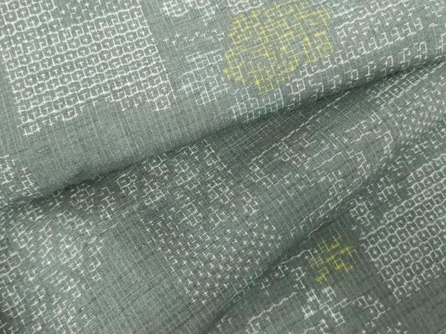 平和屋着物●結城紬 80亀甲 流水花文 正絹 逸品 未使用 DABF3177op