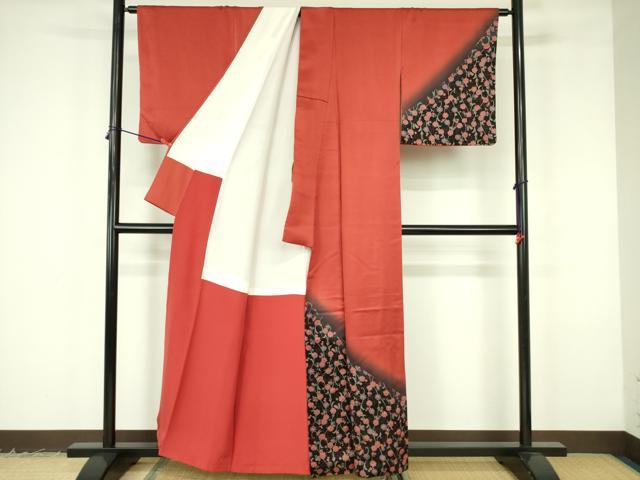 平和屋着物▼染色作家 斉藤三才 訪問着 花唐草文 暈し染め 金彩 正絹 逸品 DABF3185op