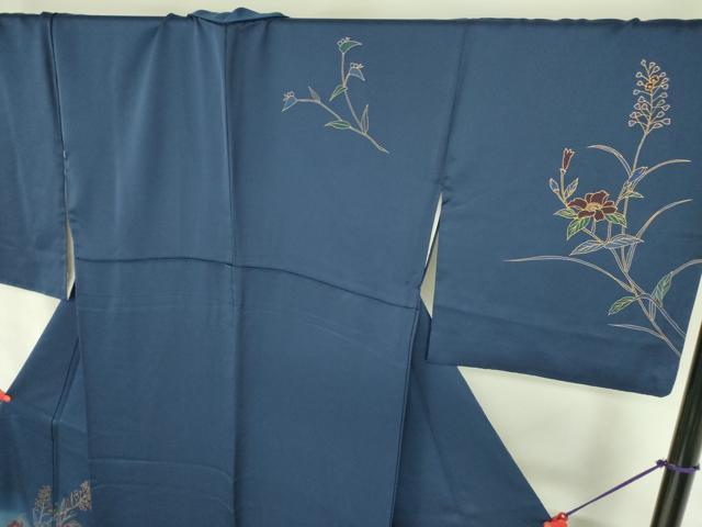 平和屋着物●訪問着 刺繍 草花 暈し染め 金彩 正絹 逸品 DABF3189op