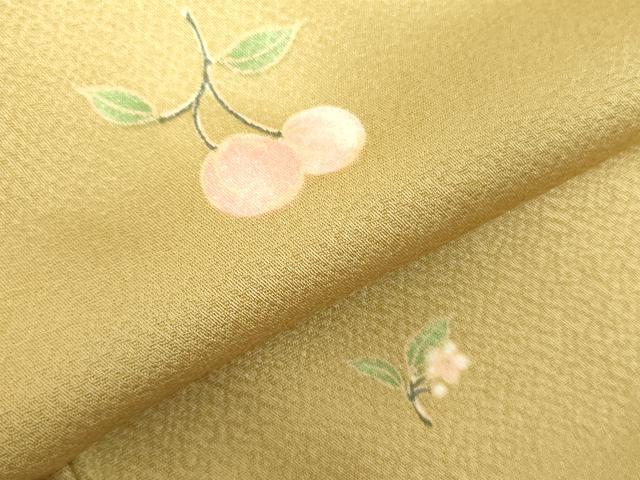 平和屋着物●上質な小紋 さくらんぼ 舞花 正絹 逸品 DABF3192op