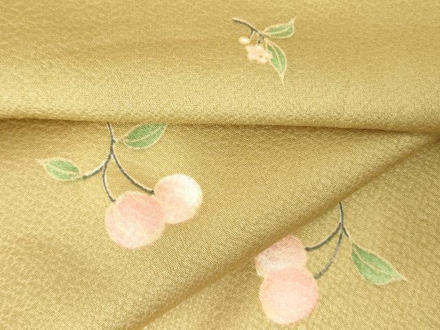 平和屋着物●上質な小紋 さくらんぼ 舞花 正絹 逸品 DABF3192op
