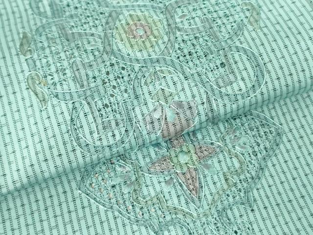 平和屋着物●中国三大刺繍 スワトウ刺繍 汕頭刺繍 総刺繍 本場大島紬 花間道 上村絹織物謹製 証紙付き 正絹 逸品 DABF3197op