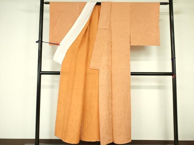 平和屋着物▼上質な小紋 単衣 地紋起こし 枝花文 正絹 逸品 DABF3208op