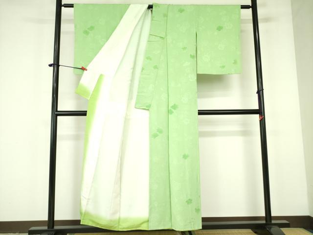 平和屋着物▼上質な小紋 地紋起こし 菊 正絹 逸品 DABF3235op