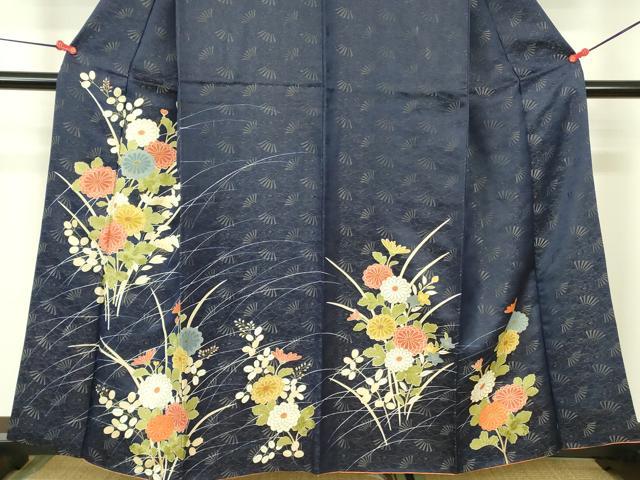 平和屋着物▼訪問着 草花 金彩 金通し地 正絹 逸品 DABF3236op