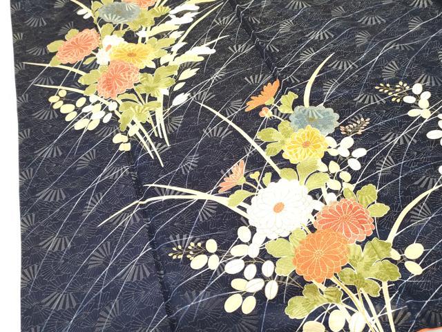 平和屋着物▼訪問着 草花 金彩 金通し地 正絹 逸品 DABF3236op