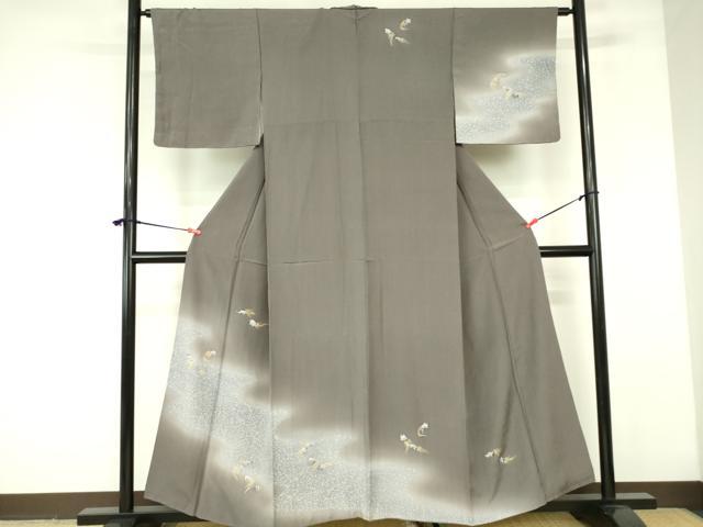 平和屋着物▼訪問着 亀 カメ 暈し染め 金彩 正絹 逸品 DABF3239op