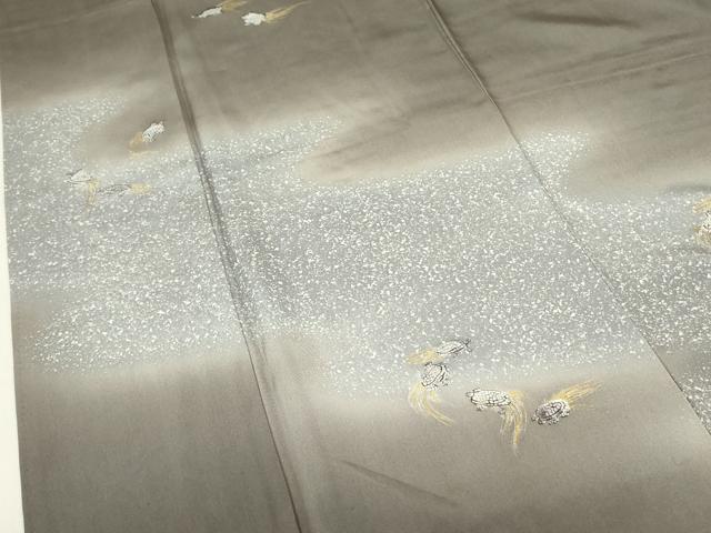 平和屋着物▼訪問着 亀 カメ 暈し染め 金彩 正絹 逸品 DABF3239op