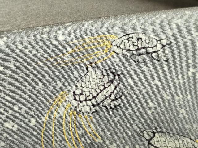 平和屋着物▼訪問着 亀 カメ 暈し染め 金彩 正絹 逸品 DABF3239op