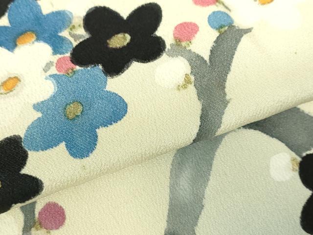平和屋着物▼訪問着 手描き 枝花 暈し染め 金彩 正絹 逸品 DABF3264op