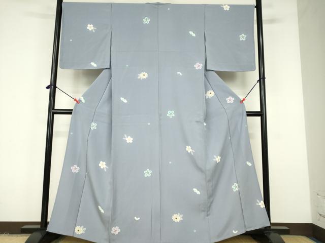 平和屋着物▽上質な小紋 単衣 舞桜 金彩 正絹 逸品 DABF3286op